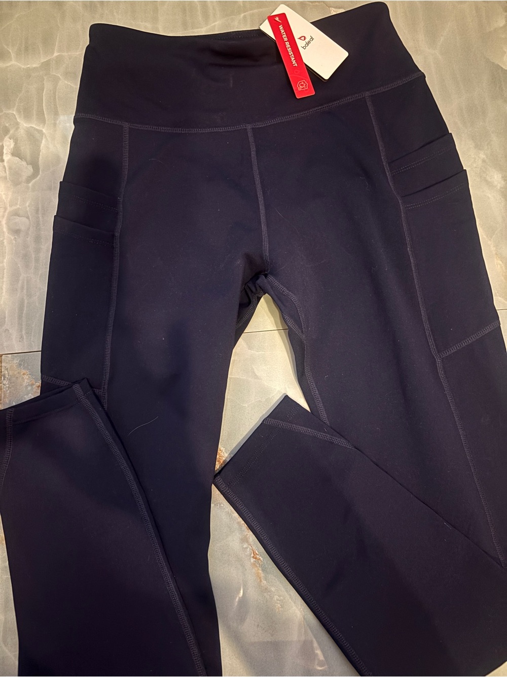 Baleaf water resistant legging for women navy blue size small